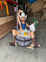 Bathing Cowboy Life Size Statue - LM Treasures 