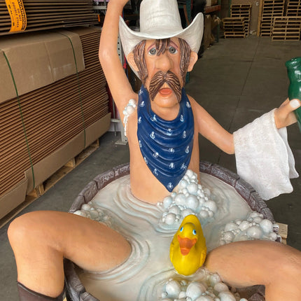 Bathing Cowboy Life Size Statue - LM Treasures 