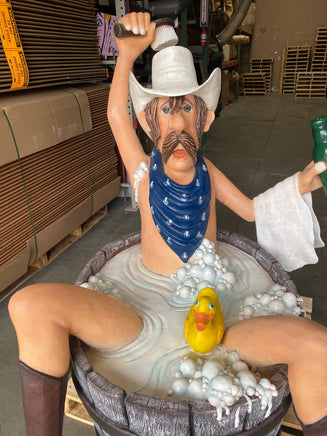 Bathing Cowboy Life Size Statue - LM Treasures 