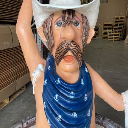Bathing Cowboy Life Size Statue - LM Treasures 