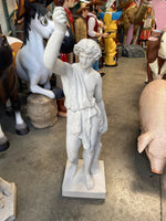 Stone Lion Hunter On Base Life Size Statue - LM Treasures 