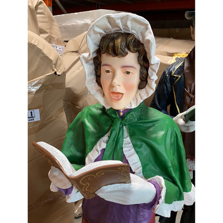 Christmas Caroler Woman Life Size Statue - LM Treasures 