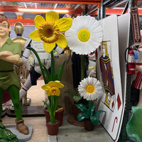 Large Daisy In Pot Over Sized Flower Statue - LM Treasures 