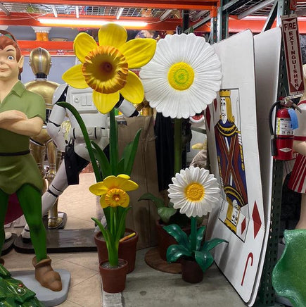 Large Daisy In Pot Over Sized Flower Statue - LM Treasures 