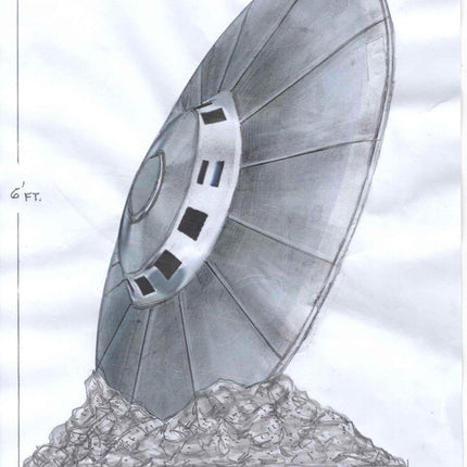 Crashed Alien Space Ship UFO 6ft Statue