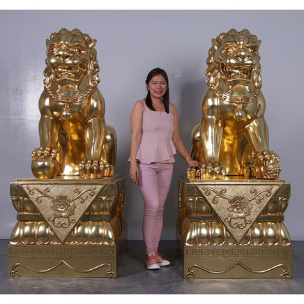 Foo Dog Plinth Chinese Lion Base Statue - LM Treasures 