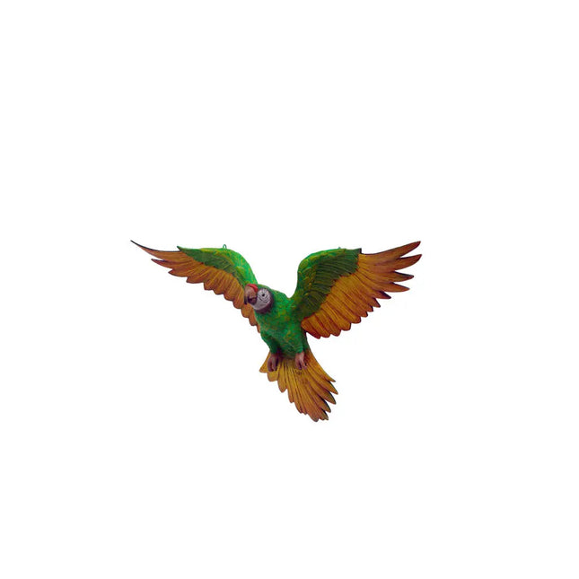 Green Flying Macaw Parrot Life Size Statue LM Treasures - A