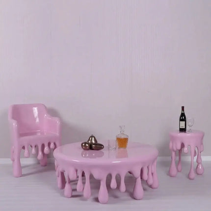 Pink Melting Side Table Dripping Statue LM Treasures - H