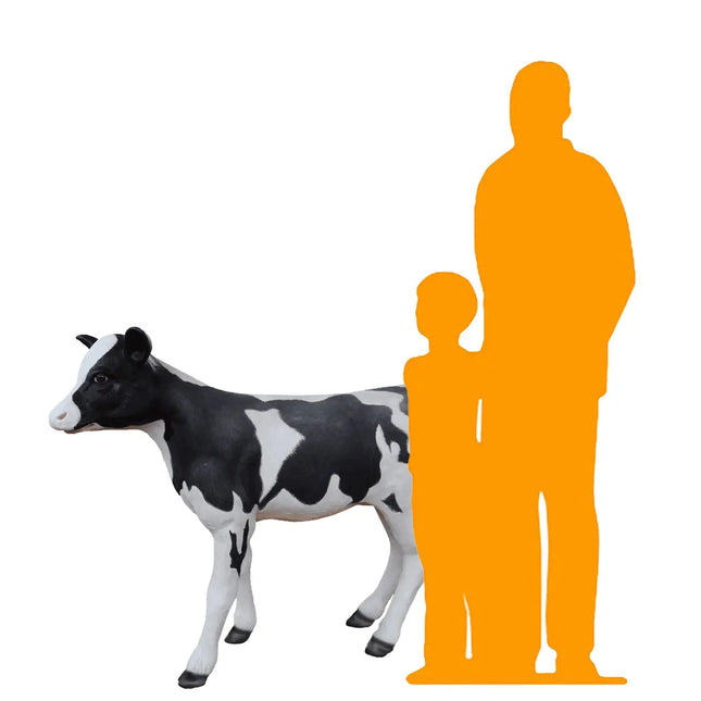 Large Baby Holstein Cow Calf Statue