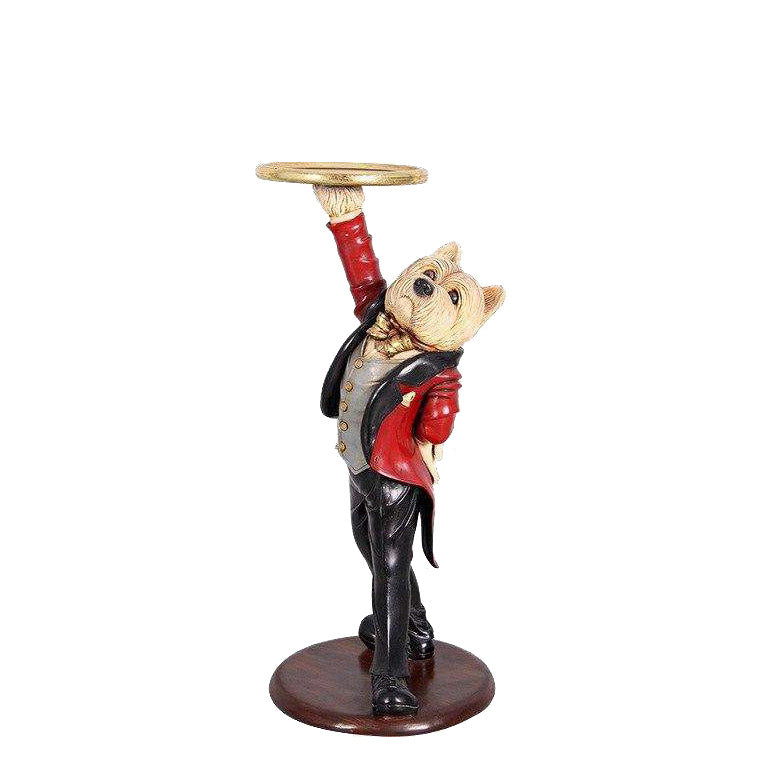 Westie Dog Dancing Butler Waiter Statue Decor Prop| LM Treasures
