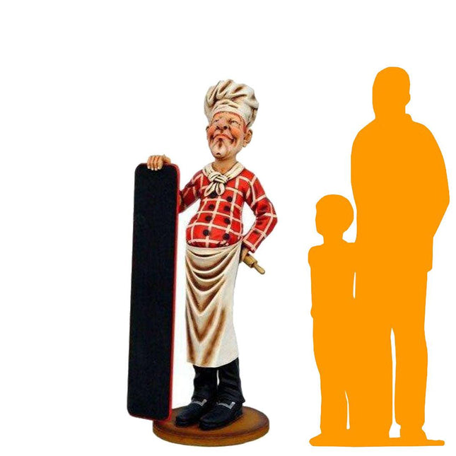 Baker Chef With Menu Board Life Size Statue - LM Treasures 
