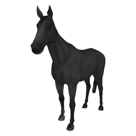 Black Horse Standing Life Size Statue - LM Treasures 