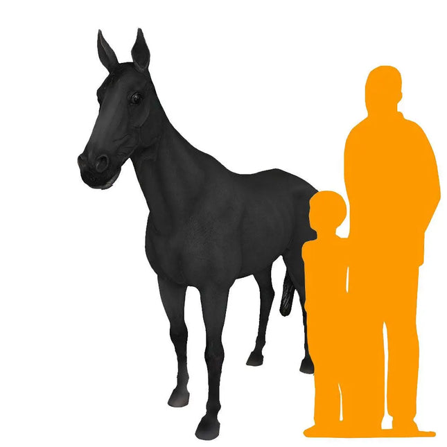 Black Horse Standing Life Size Statue LM Treasures - PT