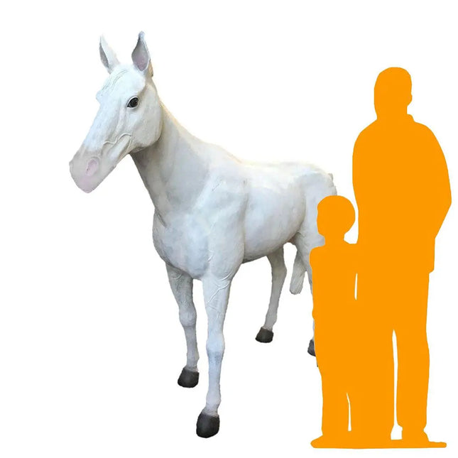 White Horse Standing Life Size Statue LM Treasures - PT
