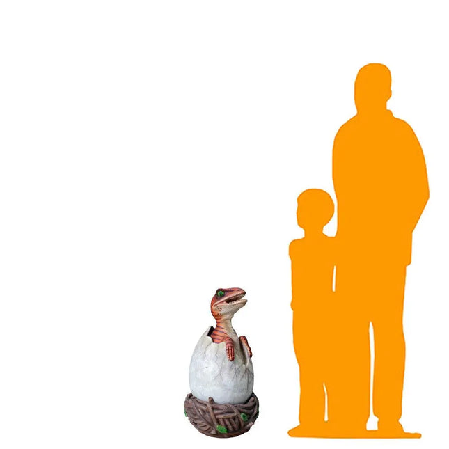 Raptor Dinosaur Hatching Life Size Statue LM Treasures - PT