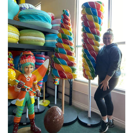 Large Rainbow Twister Lollipop Over Sized Statue - LM Treasures 