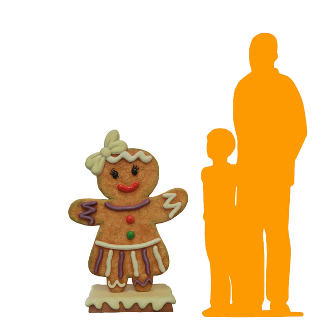 Large Girl Gingerbread Cookie Over Sized Statue LM Treasures - PT
