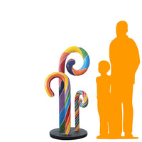 Rainbow Swirl Candy Cane Trio Over Sized Statue - LM Treasures 