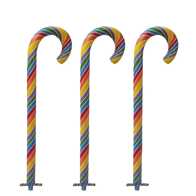 Rainbow Candy Cane No Base Over Sized Statue LM Treasures - PT