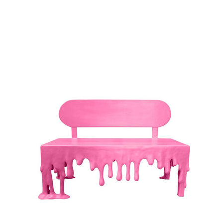 Pink Melting Drip Bench Exclusive Life Size Statue - LM Treasures 