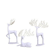 White Reindeer Glitz Collection Set of 3 Statues - LM Treasures 