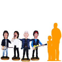 Stones Rock Star Caricature Wood Life Size Statue - LM Treasures 