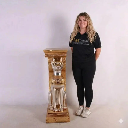 Egyptian Bastet Cat Pillar Life Size Statue LM Treasures - H