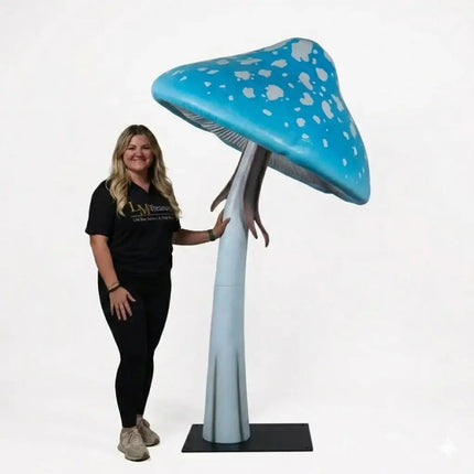Blue Mushroom Parasol Over Sized Statue LM Treasures - H