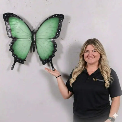 Green Butterfly Insect Wall Decor Statue LM Treasures - H