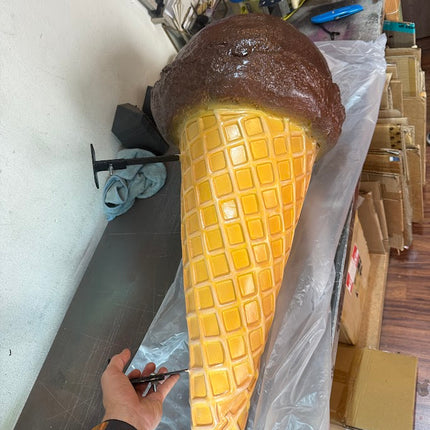 Hanging One Scoop Chocolate Ice Cream Over Sized Statue
