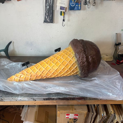 Hanging One Scoop Chocolate Ice Cream Over Sized Statue
