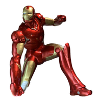 Metal Man Super Hero Kneeling Life Size Statue - LM Treasures 