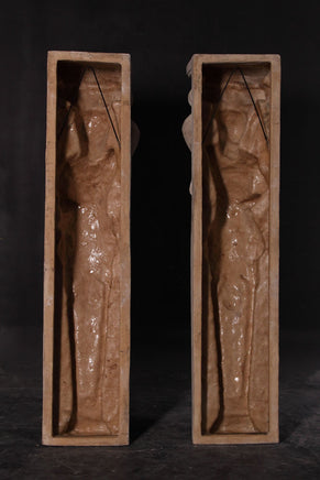 Cherub Stone Column Set Life Size Statue - LM Treasures 
