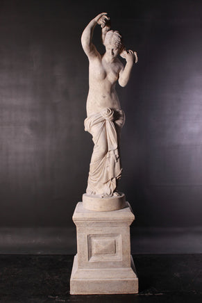 Stone Elizabeth Nude on Base Life Size Greek Roman Prop Resin Decor - LM Treasures 