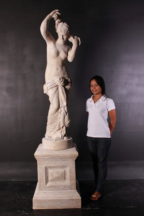 Stone Elizabeth Nude on Base Life Size Greek Roman Prop Resin Decor - LM Treasures 