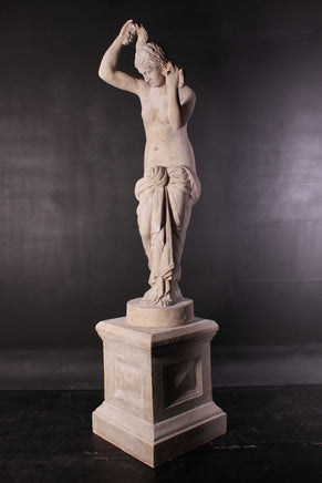 Stone Elizabeth Nude on Base Life Size Greek Roman Prop Resin Decor - LM Treasures 