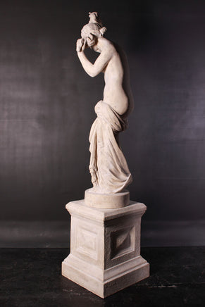 Stone Elizabeth Nude on Base Life Size Greek Roman Prop Resin Decor - LM Treasures 