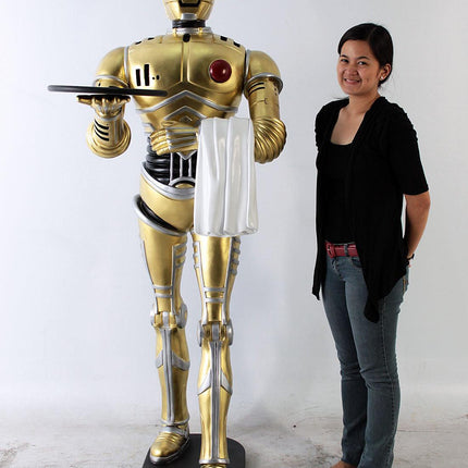 Android Gold Robot Droid Butler Life Size Statue - LM Treasures 