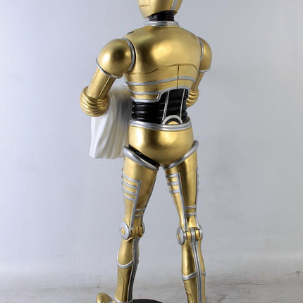 Android Gold Robot Droid Butler Life Size Statue - LM Treasures 