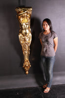 Stone Column Lady Pilaster Gold Greek Roman Prop Resin Decor - LM Treasures 