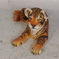 Laying Bengal Tiger Cub Life Size Statue - LM Treasures 