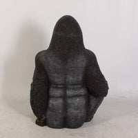 Small Silver Back Gorilla Sitting Life Size Statue - LM Treasures 