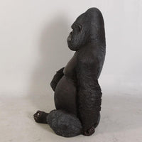 Small Silver Back Gorilla Sitting Life Size Statue - LM Treasures 