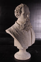 Stone Bust Charles Dickens Greek Roman Prop Resin Decor - LM Treasures 