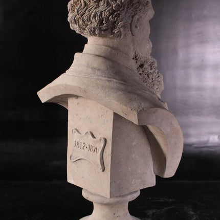 Charles Dickens Stone Bust Life Size Statue - LM Treasures 