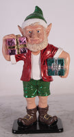 Small Sunny Elf With Two Gifts Life Size Statue - LM Treasures 