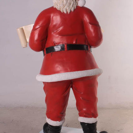 Small Santa Claus Holding Christmas Banner Statue - LM Treasures 