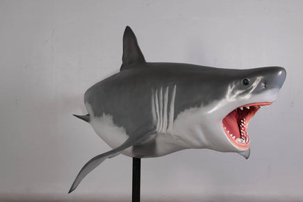 Great White Shark On Base Life Size Statue - LM Treasures 