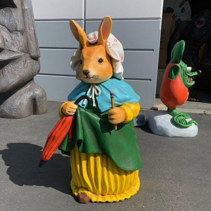 Rabbit With Basket Life Size Statue - LM Treasures 