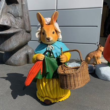 Rabbit With Basket Life Size Statue - LM Treasures 
